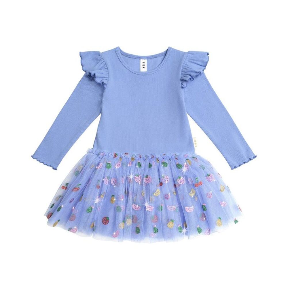 Huxbaby Girls Fruit Salad Tulle Dress, Blue